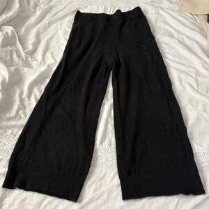 Nordstrom XL 100% cashmere Black Wide Leg Lounge Pants Women's Elastic